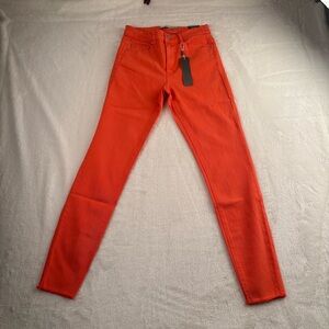 Tractr Women's Vibrant Orange‎ Skinny Jeans